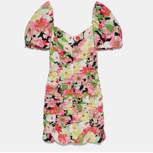 NWOT Zara Bodycon Mini Floral Dress